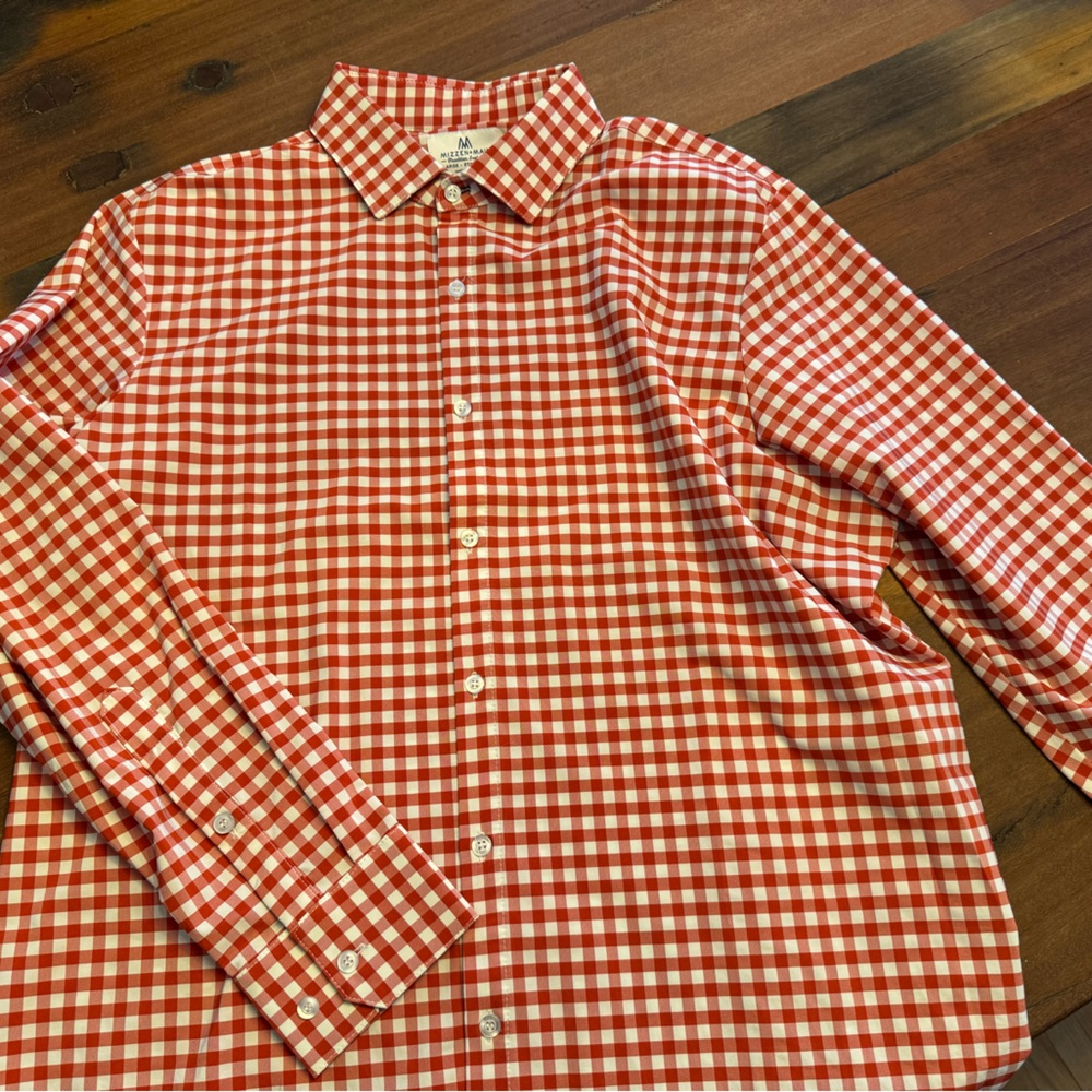 Mizzen and Main Red Check Shirt XL Regular Fit
